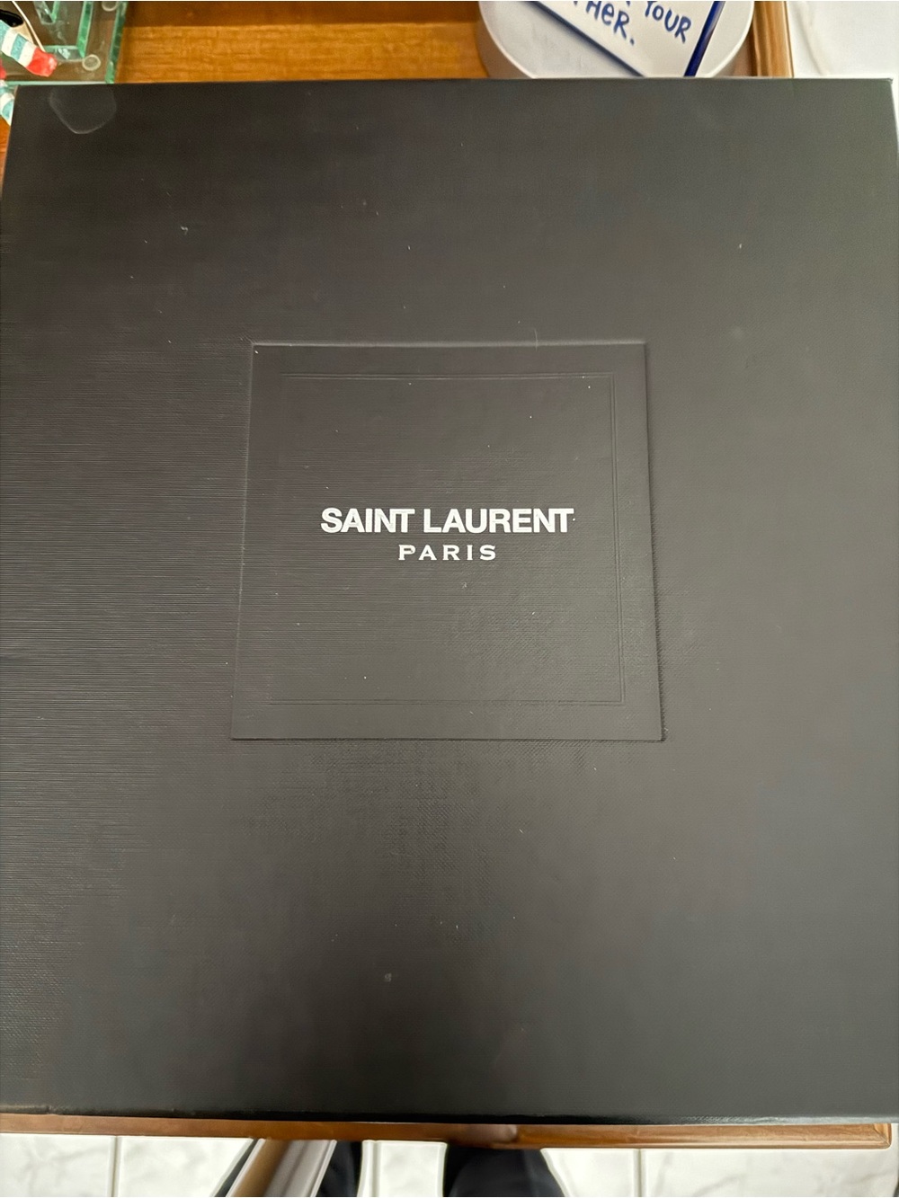 Saint Laurent Black Studded Platform Block Heels - Picture 9 of 10